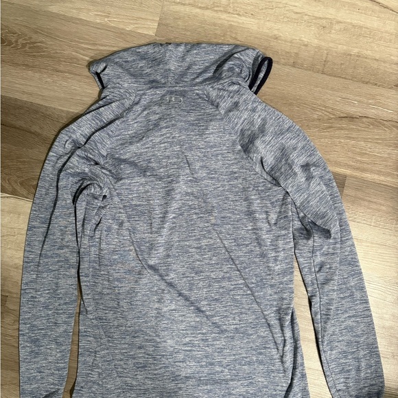 Under Armour Gray Fitted Hoodie Polo Sweatshirt - Picture 5 of 5